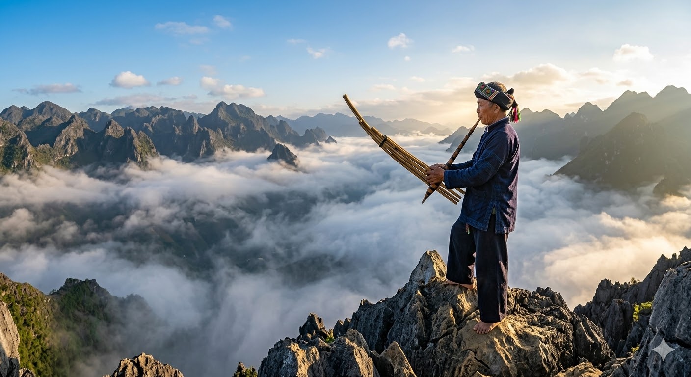 Âm vang khèn Mông giữa đại ngàn: Tiếng khèn Mông réo rắt, trầm bổng vang vọng khắp núi rừng, là nét văn hóa đặc trưng không thể thiếu trong các dịp lễ tết, cưới hỏi, thể hiện tâm hồn phóng khoáng, yêu đời của người Mông.